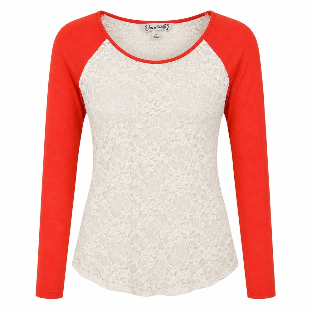 Y2K‎ Lace Baseball Tee Coquette Soft Girl Casual Girly Top Large Sporty Sheer